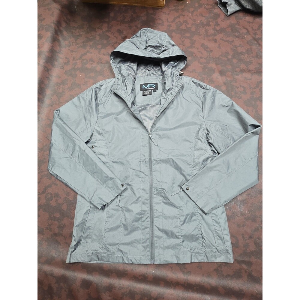 Mack Russo Lightweight Windbreaker Water Resistant Jacket Gray Mens M Hooded